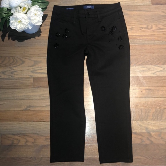 TALBOTS CRYSTAL EMBELLISHED SLIM ANKLE JEANS - NEVER FADE BLACK LIMITED EDITION - Picture 15 of 15